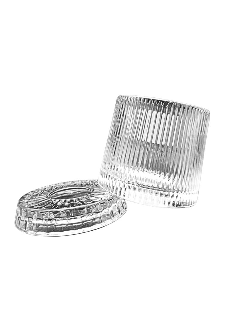 Liying Elegant Design Rotatable Tumbler Crystal Drinking Glass with Creative Crystal Glass Coasters for Scotch,Bourbon,Cocktails 3#  - Image 2