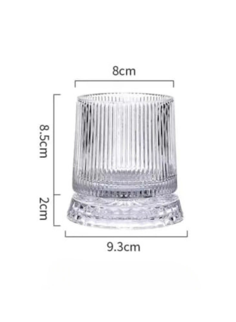 Liying Elegant Design Rotatable Tumbler Crystal Drinking Glass with Creative Crystal Glass Coasters for Scotch,Bourbon,Cocktails 3#  - Image 3