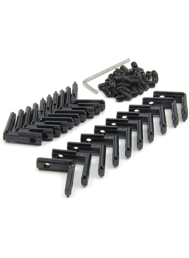 PROMASS promass 20PCS Black T Slot L-Shape 90 Degree Interior Inside Corner Connector Joint Bracket with Screws for 6mm T Slot Aluminum Extrusion Profile 2020 Series Slot  - Image 1