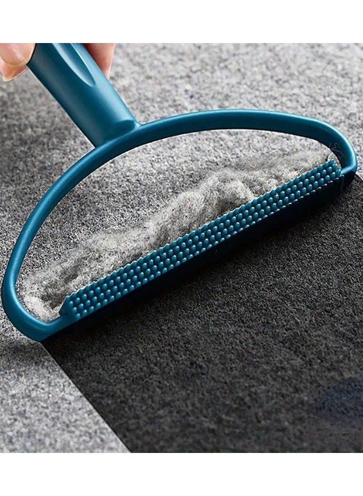 Goolsky 1pc Dual-Sided Pet Hair Remover Brush - Ergonomic Fabric Lint Scraper for Dogs & Cats, Non-Electric Grooming Tool with Teal Handle and Orange Bristles, Ideal for Coat and Carpet Cleaning, Pet Hair Remover Tool, Halloween gift, Christmas gift - Image 2