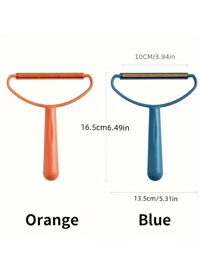 Goolsky 1pc Dual-Sided Pet Hair Remover Brush - Ergonomic Fabric Lint Scraper for Dogs & Cats, Non-Electric Grooming Tool with Teal Handle and Orange Bristles, Ideal for Coat and Carpet Cleaning, Pet Hair Remover Tool, Halloween gift, Christmas gift - Image 3