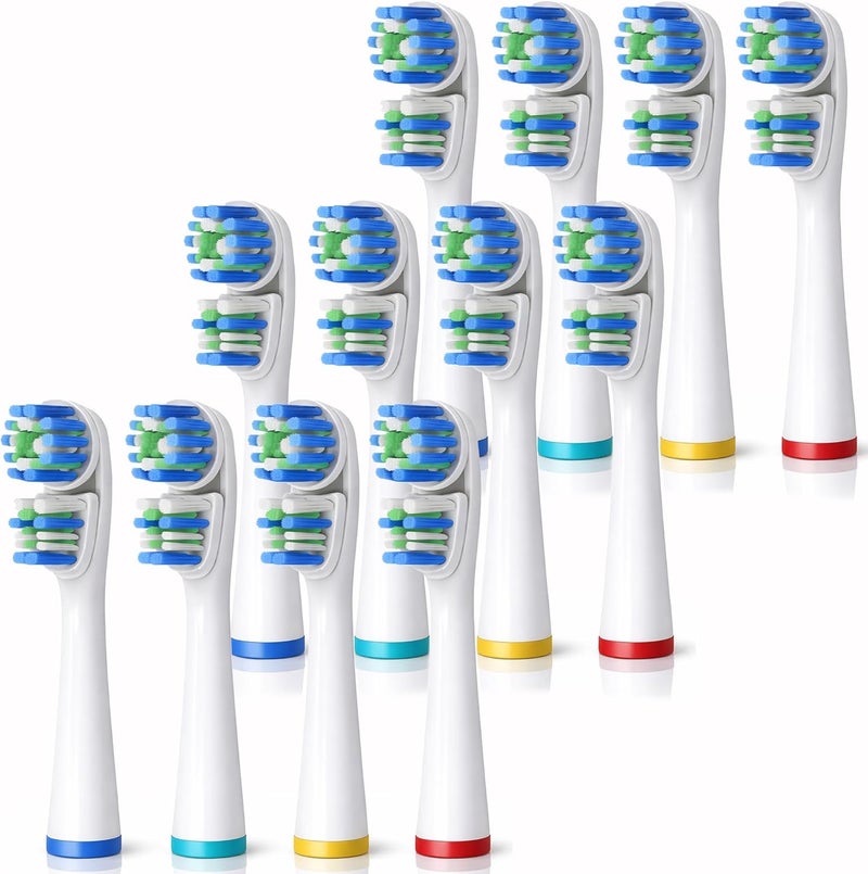 ألابينا رؤوس فرشاة ألاينا البديلة المتوافقة مع OralB Braun - أفضل تنظيف مزدوج، عبوة من 12 رأس فرشاة أسنان كهربائية بديلة - لـ Oral B Pro، 1000، 8000، 9000، للبالغين، الأطفال، Vitality، Dual Plus! - Image 1