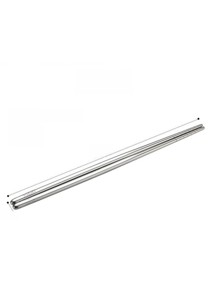 Household Chopsticks 304 Stainless Steel Non-slip Chopsticks Hollow Insulation Top Round Chopsticks Metal Direct Sales-Color:Light Body 1 Pair  - Image 3