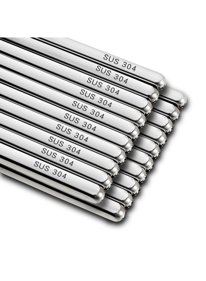 Household Chopsticks 304 Stainless Steel Non-slip Chopsticks Hollow Insulation Top Round Chopsticks Metal Direct Sales-Color:Light Body 1 Pair  - Image 4