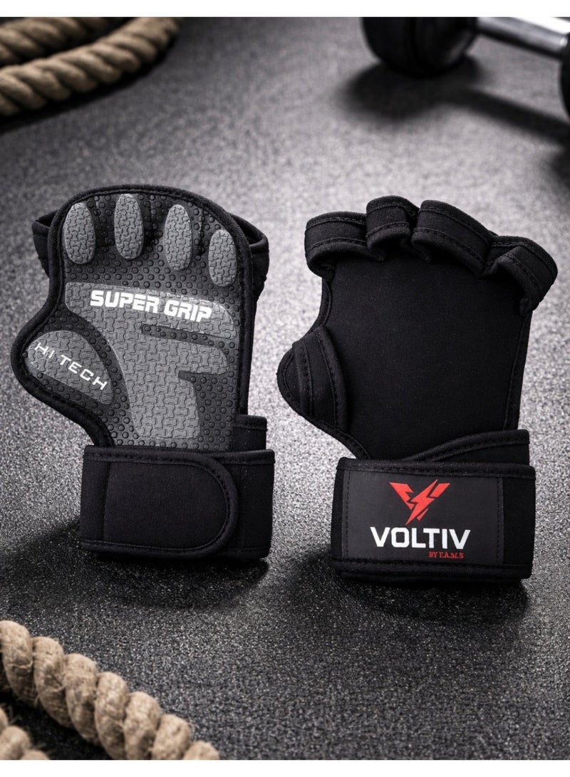 VOLTIV Weightlifting Gloves with Wrist Support – Super Grip Gym Gloves for Training, CrossFit, Bodybuilding & Fitness - Image 1