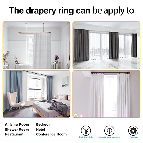 Hanitronic Antique Brass Curtain Rings with Eyelets for Up to 1.2-inch Curtain Rods (Set of 30 PCS Curtain Rings) - Image 5