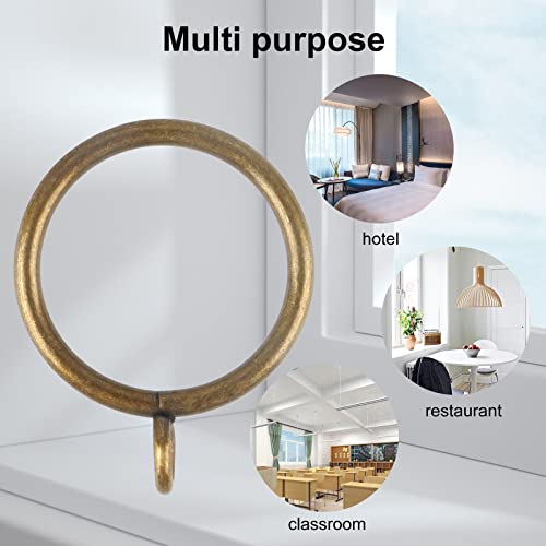 Hanitronic Antique Brass Curtain Rings with Eyelets for Up to 1.2-inch Curtain Rods (Set of 30 PCS Curtain Rings) - Image 3