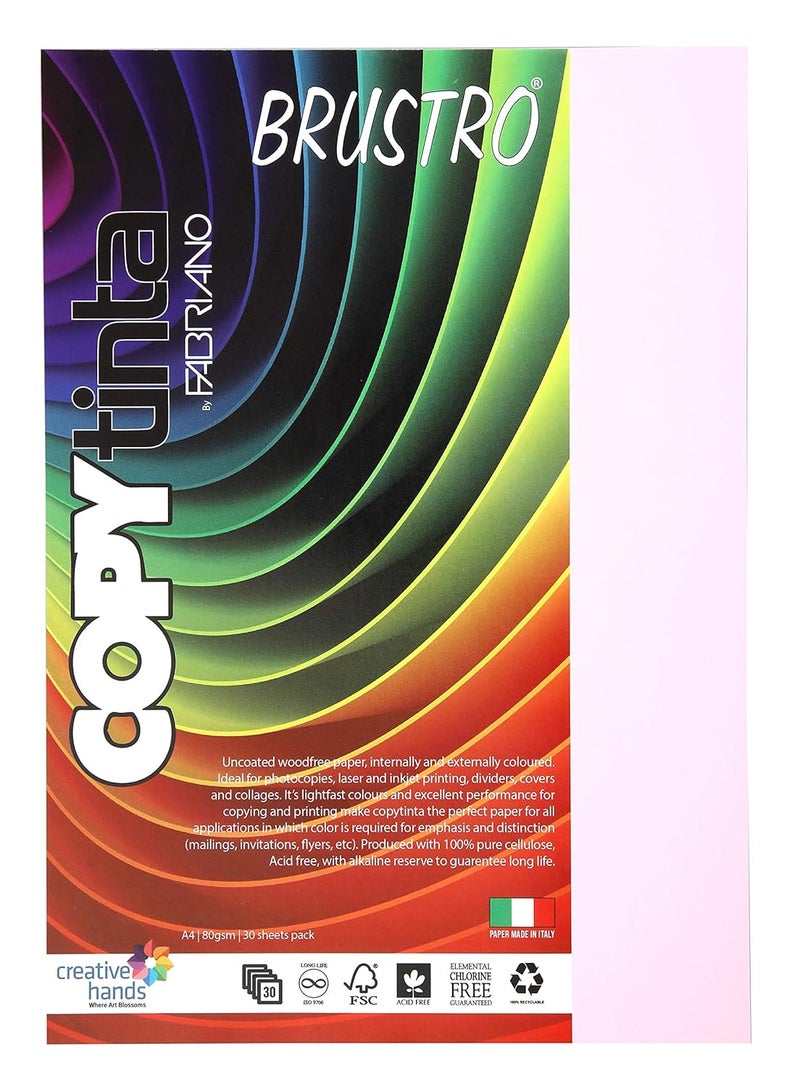 Copytinta Coloured Craft Paper A4 Size, 80 GSM, (60 sheets), Lavender Shade (LAVANDA) | Ideal for photocopies, laser, prints, fax, dividers, covers, collages, craft, school, office