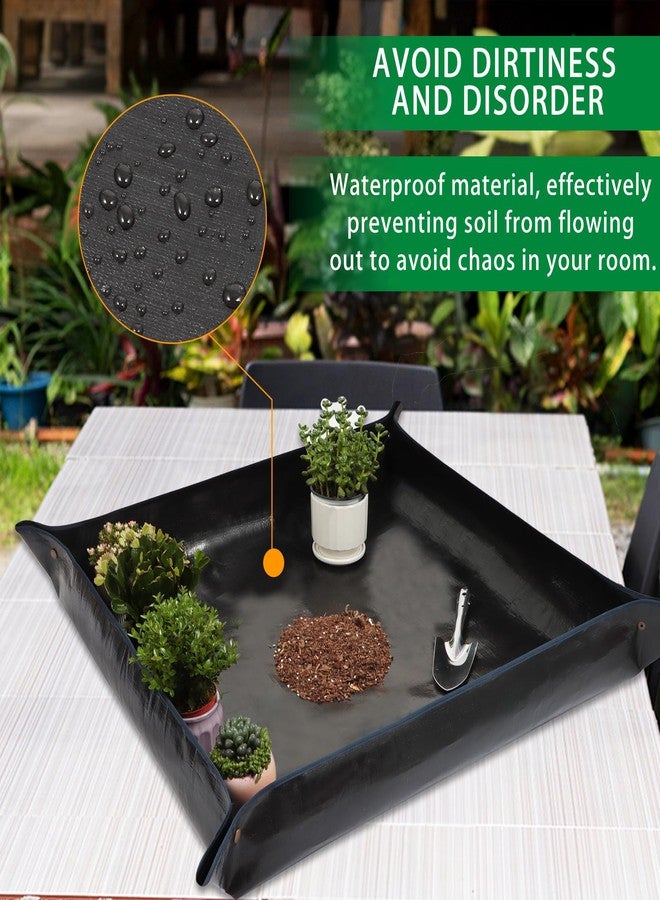 WondMall 39.4" x 39.4" Large Plant Repotting Mat for Indoor Plants, Portable and Foldable Gardening mat, Waterproof Transplanting Potting Mat in Garden Outdoor - Image 4