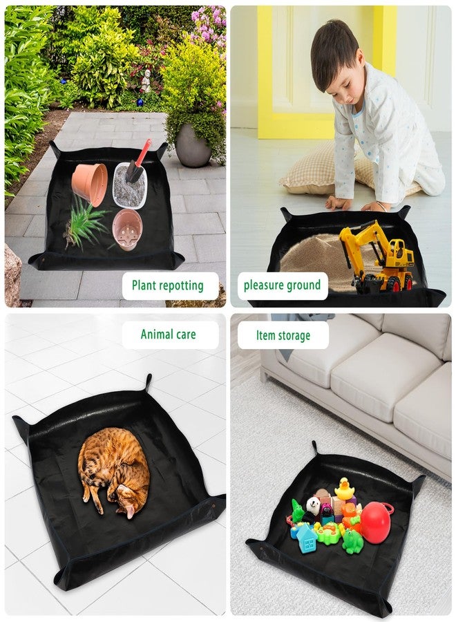 WondMall 39.4" x 39.4" Large Plant Repotting Mat for Indoor Plants, Portable and Foldable Gardening mat, Waterproof Transplanting Potting Mat in Garden Outdoor - Image 5