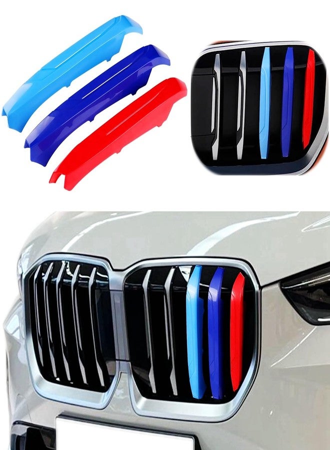 Goodream Tricolored Grille Insert Trims Compatible with BMW 2016-2019 X1 Accessories for Sport 8-Beams Kidney Grille - Image 1