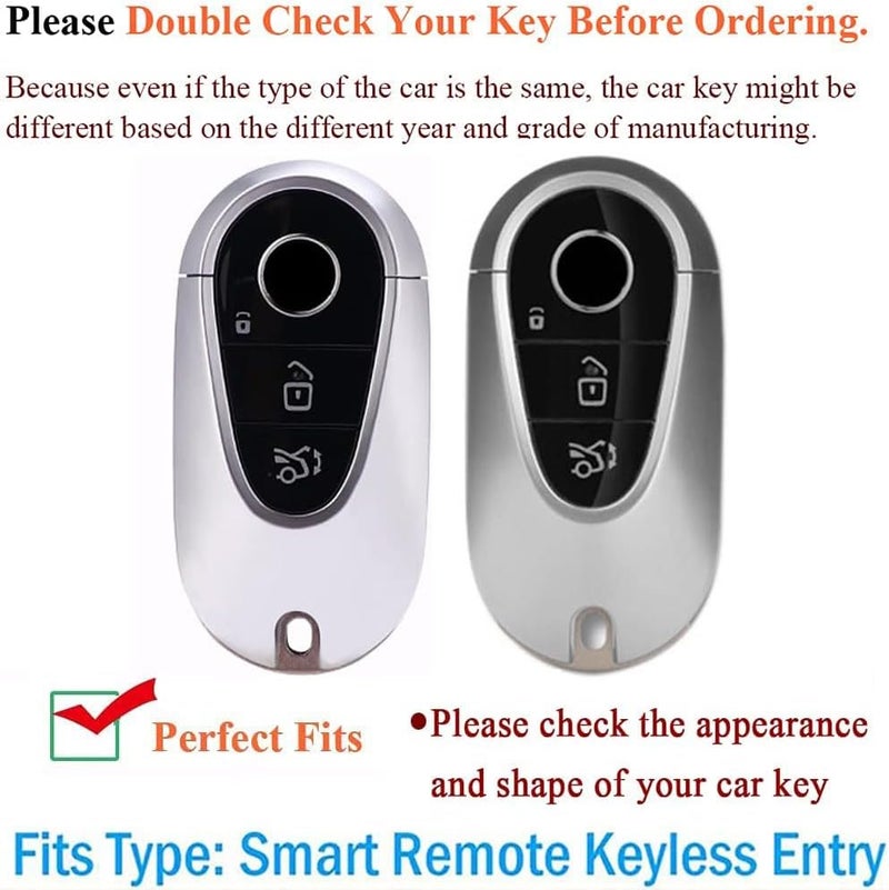SANRILY Metal & Leather Key Fob Cover for Mercedes - Image 2