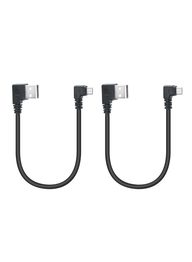 Maixbomr 90 Degree Micro USB Cable,25cm/9in USB A Right Angle to Micro USB Left Angle Charging and Data Transfer,for Phone and Dash Cam,Camera,etc,Micro USB Port Use(2Pcs) - Image 1