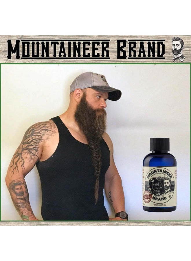 mountaineer brand Natural Beard Oil with Lime & Sage Scent | Made in West Virgina | Hydrates, Moisturises, Softens & Conditions for Beard Growth | Treats Dry Itchy Beards for Men | 2oz  - Image 4