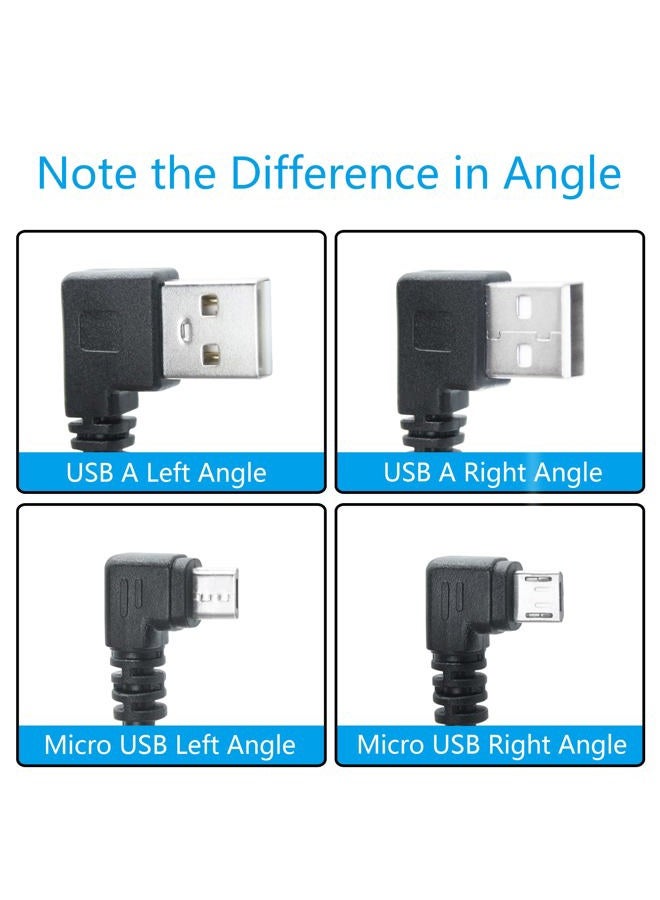 Maixbomr 90 Degree Micro USB Cable,25cm/9in USB A Right Angle to Micro USB Left Angle Charging and Data Transfer,for Phone and Dash Cam,Camera,etc,Micro USB Port Use(2Pcs) - Image 2
