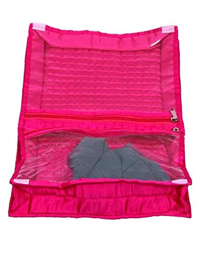 Padam Enterprises Undergarments Kit, Lingerie Cover, Undergarment Organiser in Heavy Quilted Satin (Magenta) - Image 2