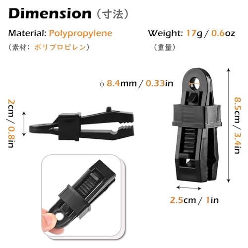 TRIWONDER Tarp Clips Heavy Duty Lock Grip Thumb Screw Tent Awning Tarp Clamps Set Reusable for Camping Canopy Outdoor Caravan (Black - 12 Pcs) - Image 2