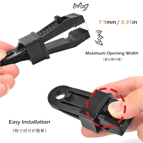 TRIWONDER Tarp Clips Heavy Duty Lock Grip Thumb Screw Tent Awning Tarp Clamps Set Reusable for Camping Canopy Outdoor Caravan (Black - 12 Pcs) - Image 3