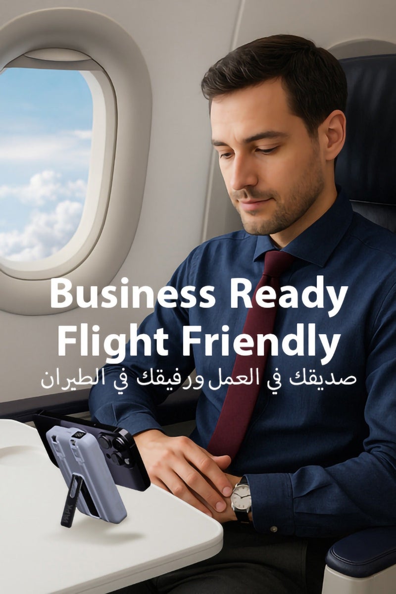 WAPIK Korean Brand M6 Magnetic Power Bank, 10,000mAh Foldable Wireless Portable Charger, 22.5W USB-C Fast Charging, Compatible with iPhone 16/15/14/13/12 Series, Built-in Type-C & Lightning Cables – Blue - Image 2