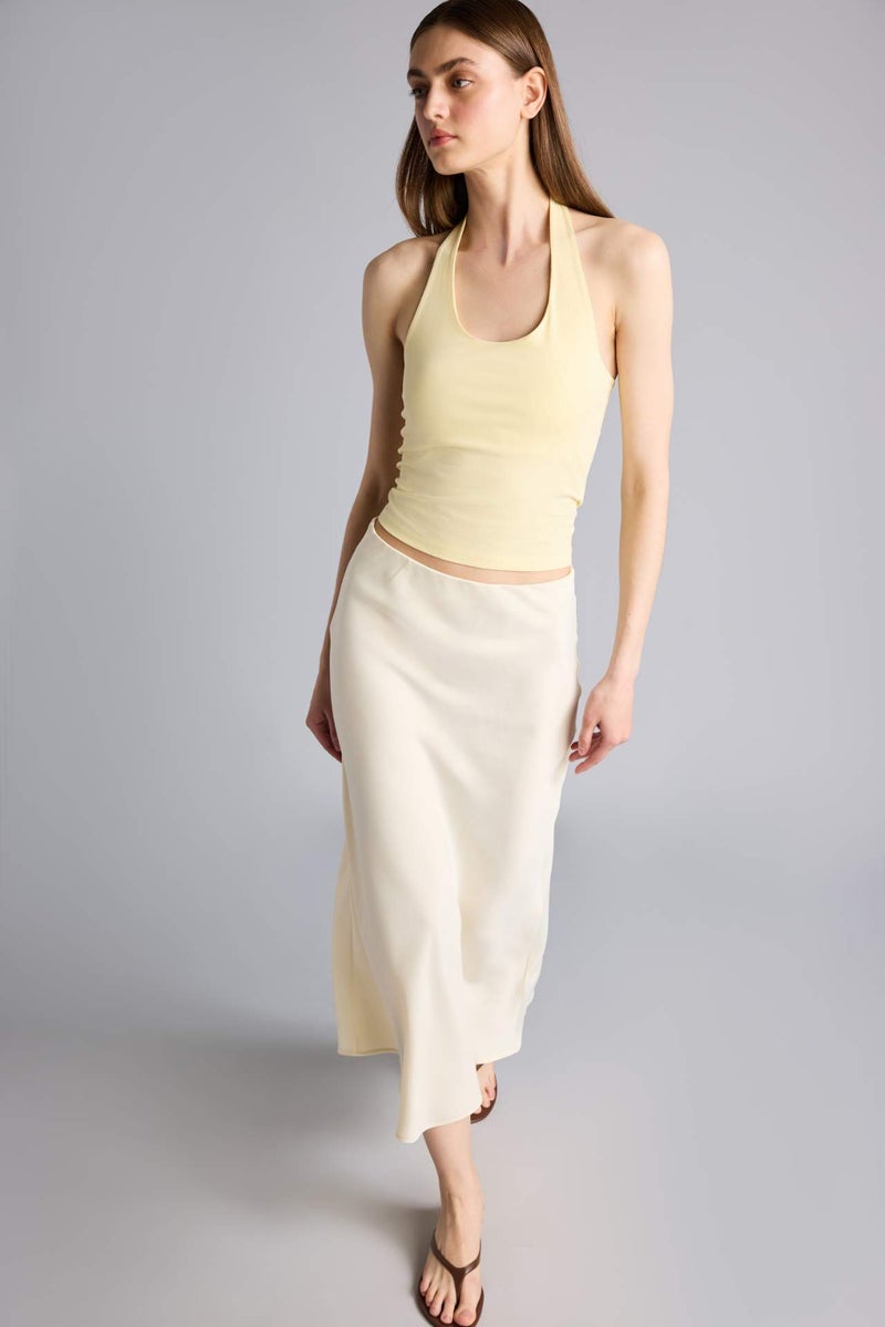DeFacto A Cut Satin Normal Waist Skirt - Image 2