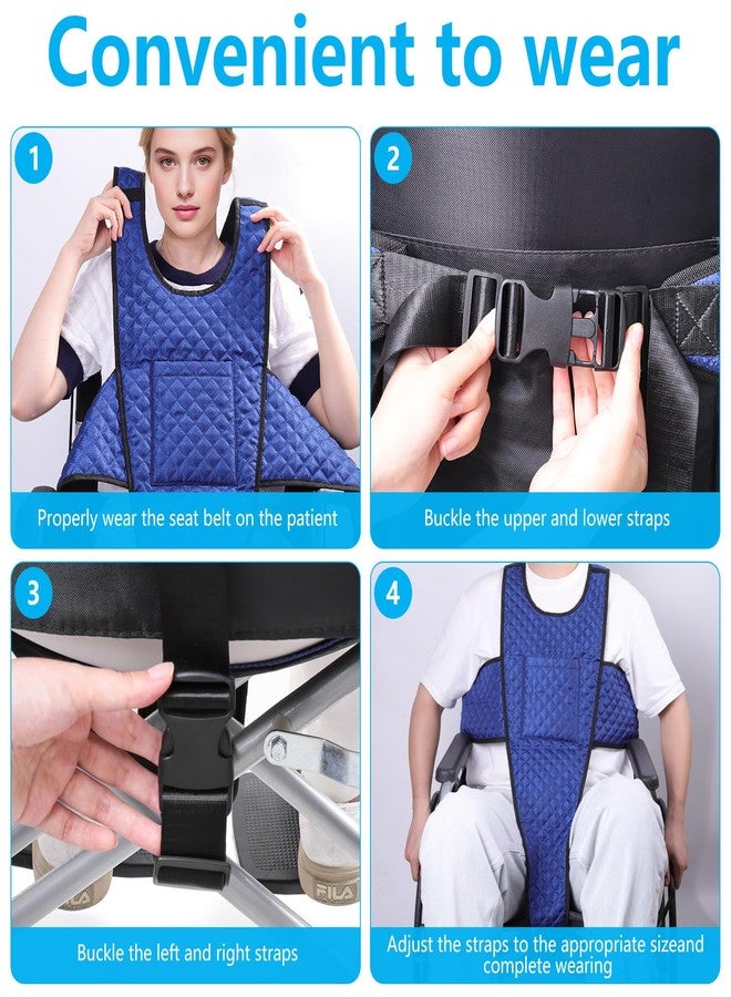 OUWERALL Adjustable Wheelchair Seatbelt with Pocket, Safety Belt for Elderly and Disabled, Anti-Fall Wheelchair Harness Vest, Breathable Oxford Fabric, Wheelchair Accessories for Adults - Image 3