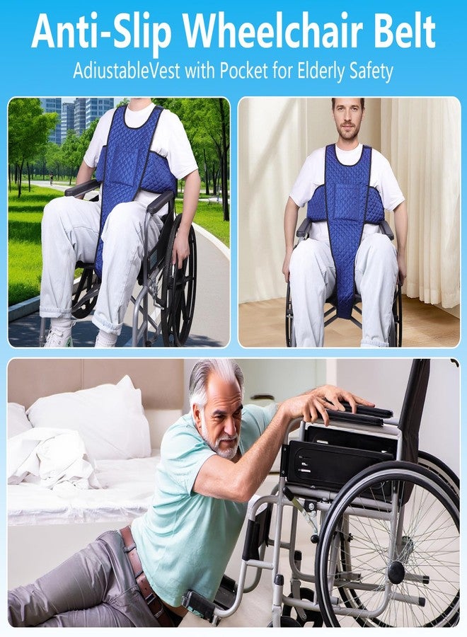 OUWERALL Adjustable Wheelchair Seatbelt with Pocket, Safety Belt for Elderly and Disabled, Anti-Fall Wheelchair Harness Vest, Breathable Oxford Fabric, Wheelchair Accessories for Adults - Image 5