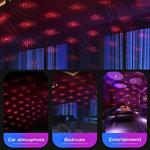 BAILONGJU Bending Ly Portable USB Car Interior Star Corded Electric Projector LED Night Light - Atmospheres Decoration (Red, Black, Metal, Pack of 1), 5 Volts - Image 5