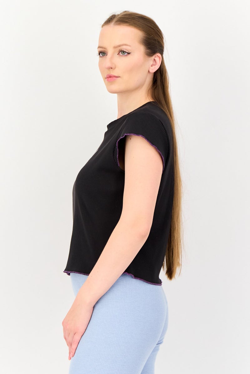 Puma x X-girl Women Sportswear Cap Sleeves Outdoor T-Shirt,  Black - Image 4