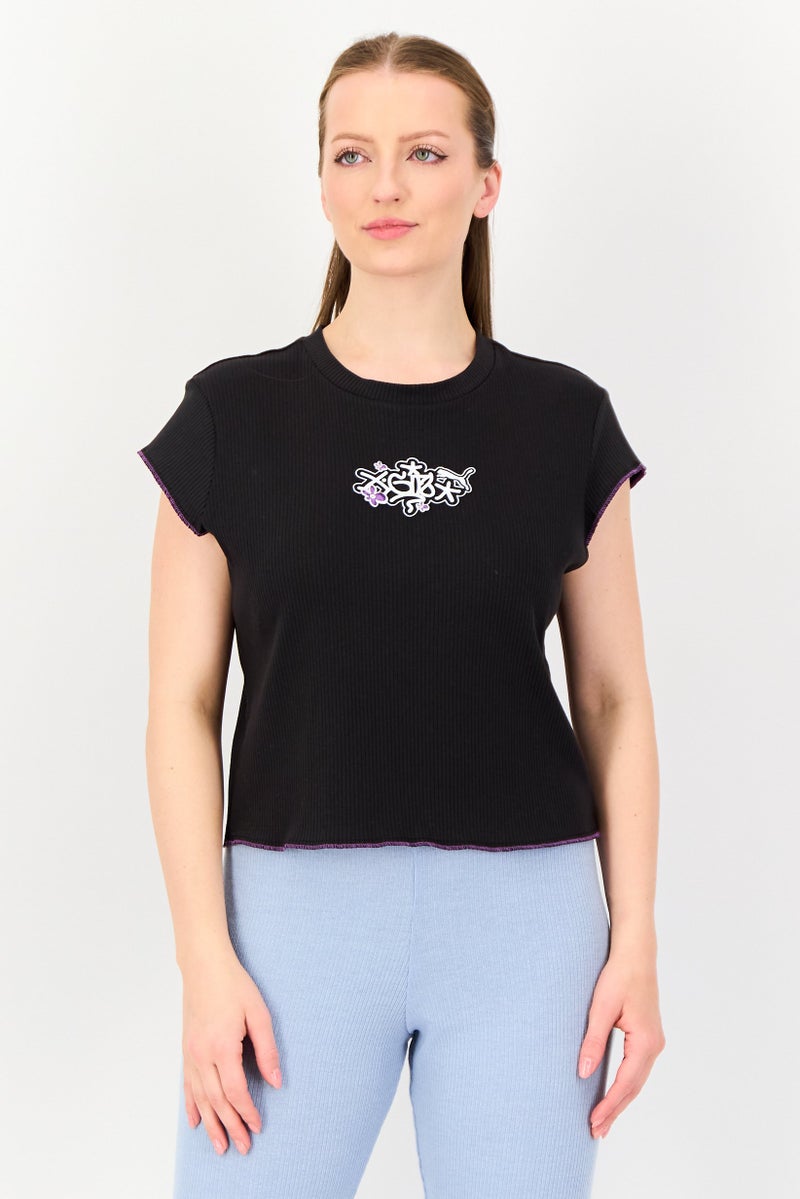 Puma x X-girl Women Sportswear Cap Sleeves Outdoor T-Shirt,  Black - Image 1