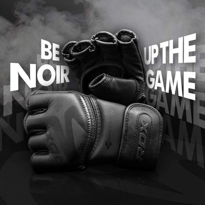 Rdx MMA Gloves Premium Real Maya Hide Leather, Mixed Martial Arts Sparring & Grappling Gloves for Training, Fighting Gloves, Fingerless Design, Padded Open D-Cut Palm, Mixed Martial Arts Equipment - Image 5