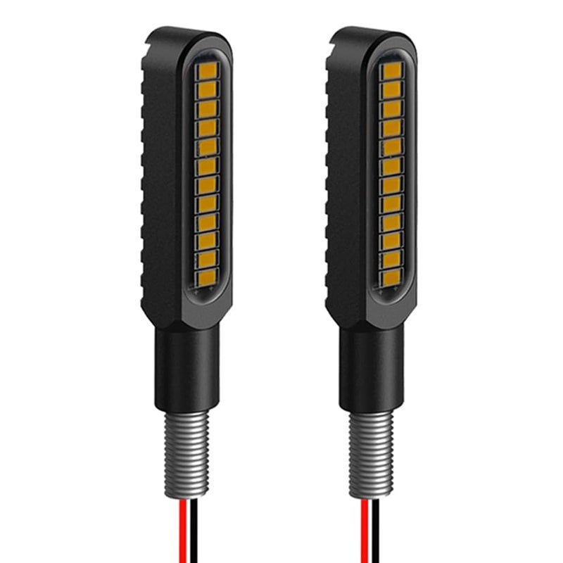 BlyilyB Waterproof Motorcycle Blinkers Indicator Turn Signal Amber Flowing Sequential Universal Lamp Pack of 2 - Image 3