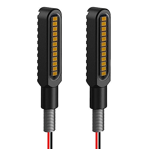 BlyilyB Waterproof Motorcycle Blinkers Indicator Turn Signal Amber Flowing Sequential Universal Lamp Pack of 2 - Image 1