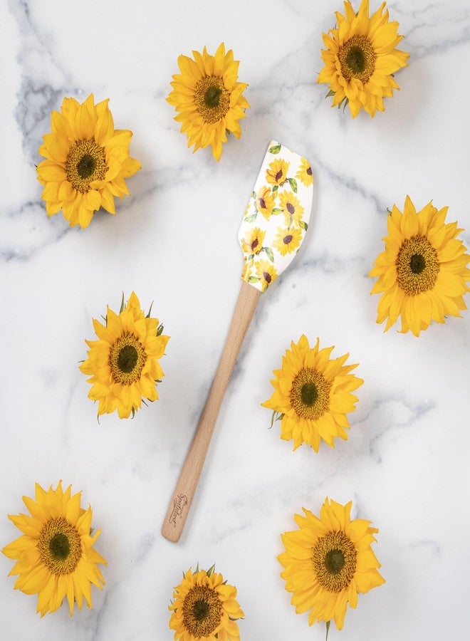 Tovolo Spatulart ‘Sunflower’ Silicone Spatula with Wood Handle - BPA Free, Heat-Resistant, Ideal for Baking, Mixing & Meal Prep - Image 3