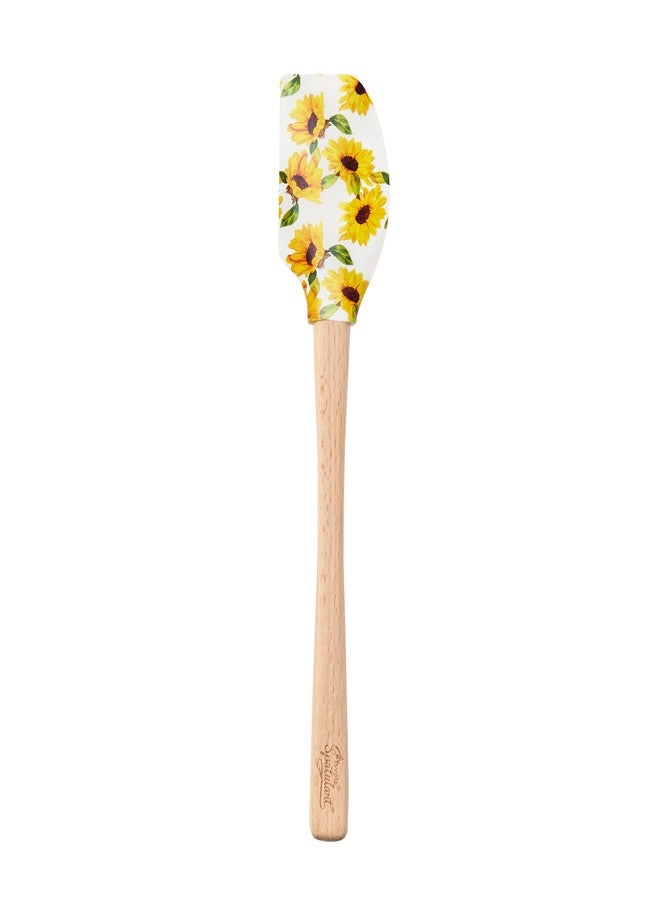 Tovolo Spatulart ‘Sunflower’ Silicone Spatula with Wood Handle - BPA Free, Heat-Resistant, Ideal for Baking, Mixing & Meal Prep - Image 1