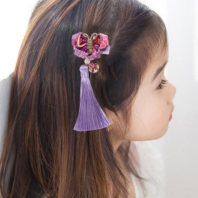 1 Pair New Year Cloth Hair Tassels Hair Clips Kids Headbands Chinese Hair Clips - Image 5