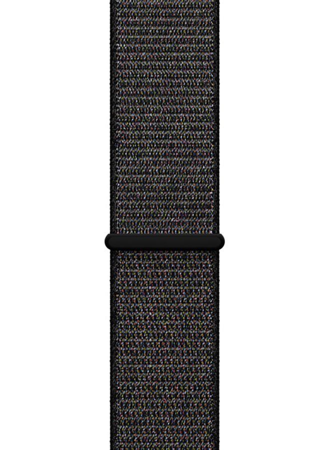 Woven Double Layer Nylon Sport Loop Strap For Apple Watch 5/6/7 38/40/41 Black - Image 1