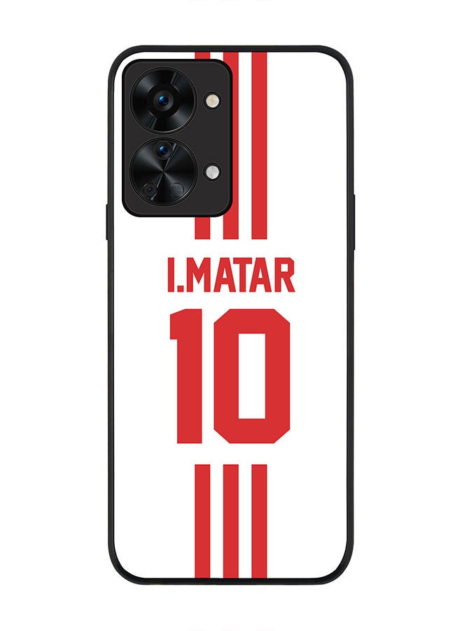 Stylizedd Rugged Black edge case for OnePlus Nord 2T Slim fit Soft Case Flexible Rubber Edges Anti Drop TPU Gel Thin Cover - Football Team - UAE Player Name - I.Matar - Image 1