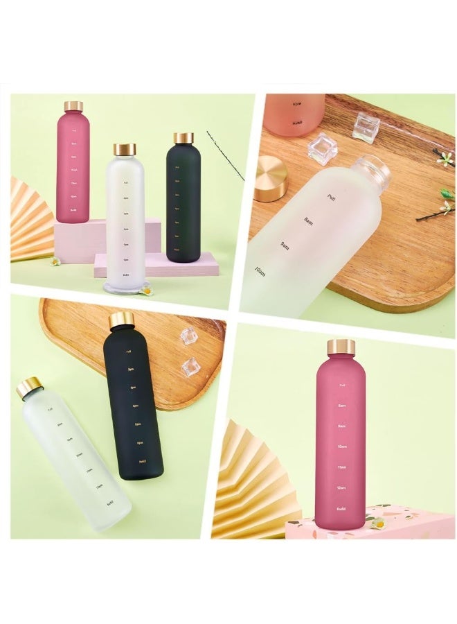 زجاجة ترطيب رياضية وخارجية سعة 1 لتر - زجاجة مياه خفيفة الوزن محمولة مع ماصة - مثالية للمشي لمسافات طويلة، والجري، والتسلق، والتخييم - لون عشوائي - Image 3