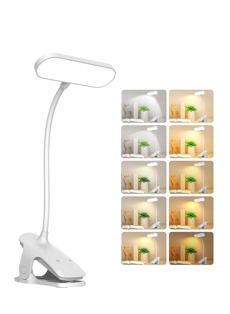 ARNOTEC LED Desk Lamp, 36 LED USB Rechargeable Reading Light with 5 Color Modes 5 Brightness, Eye Protection Book Clamp Clip on Light for Headboard and Video Conference  - Image 1
