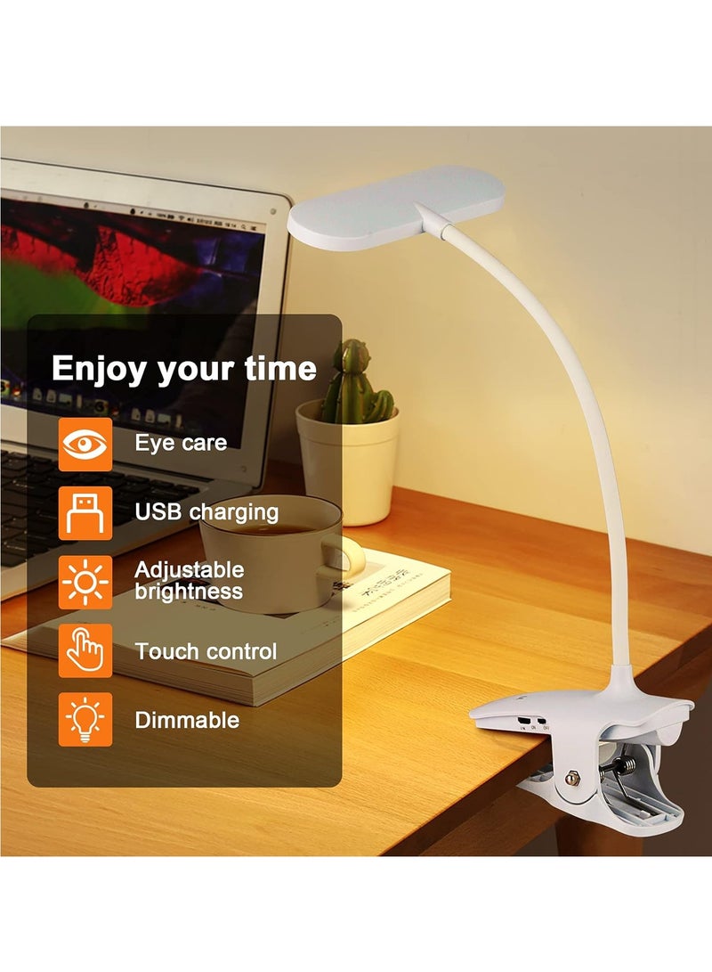 ARNOTEC LED Desk Lamp, 36 LED USB Rechargeable Reading Light with 5 Color Modes 5 Brightness, Eye Protection Book Clamp Clip on Light for Headboard and Video Conference  - Image 5