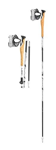 LEKI Cross Trail FX Superlite Carbon Collapsible Lightweight Trekking Poles for Hiking & Trail Running - White-Red-Black - 110-130 cm - Image 1