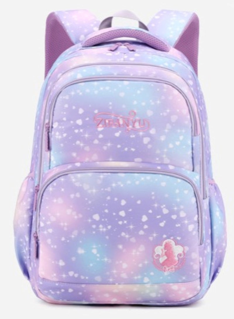 هويتك حقيبة مدرسية بعجلات ذات ست عجلات من مجموعة جالكسي باستيل باللون الأرجواني - Image 4