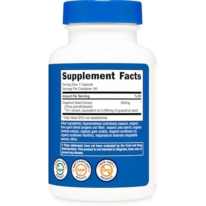 Nutricost Grapefruit Seed Extract 60 Capsules for 60 Servings Per Bottle - Gluten Free and GMO Free - Image 5