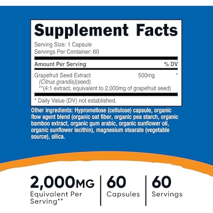 Nutricost Grapefruit Seed Extract 60 Capsules for 60 Servings Per Bottle - Gluten Free and GMO Free - Image 2