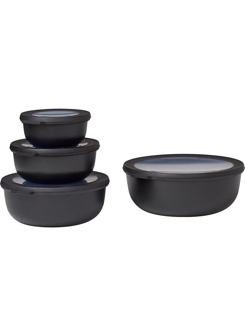 Mepal Set Cirqula Round 4 Storage Container Pcs ml - Nordic Black  - Image 1