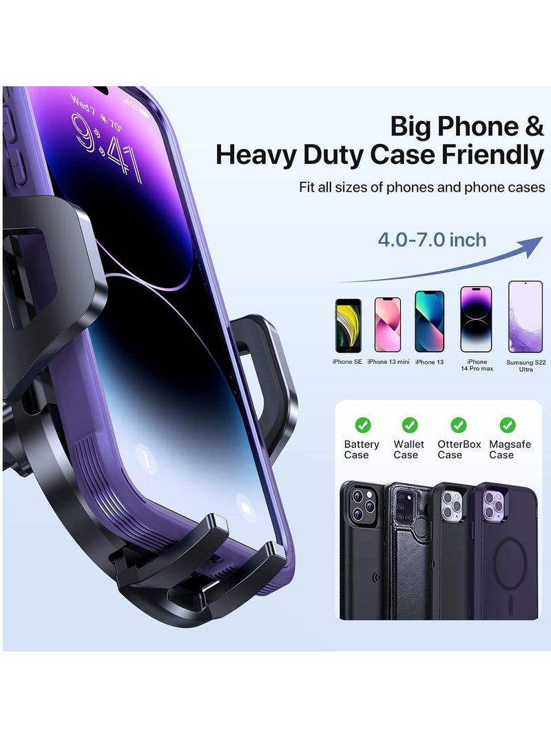 MJZ Universal Car Phone Holder, 3 in 1 Long Arm Phone Mount Car Stand, Car Dashboard Holder, Windshield Phone Mount, Car Air Vent Phone Holder Strong Suction Cup Compatible with All Smartphones (Black)  - Image 5
