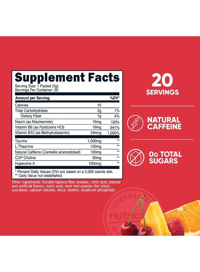 Nutricost Energy Complex Stickpack (20 Servings) Fruit Punch Flavored - Gluten-Free + Non-GMO - Image 2