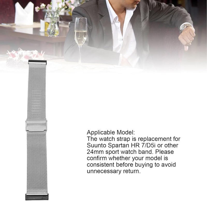 klarako Watch Strap Breathable Stainless Steel Strap for Spartan Hr 7/D5i - Image 1