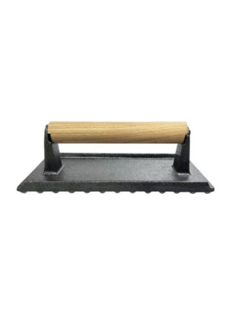 Top Pick Cast Iron Burger Press With Wooden Handle 