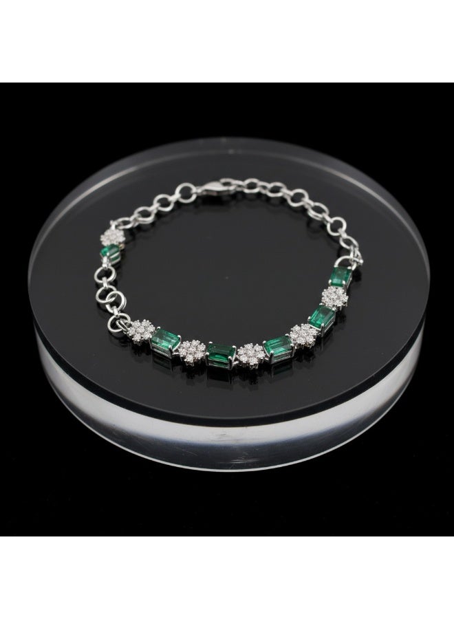 Pretty Precious Cubic Zirconia Adjustable American Diamond Chain Bracelet for Women and Girls | Elegant Gold and Rhodium Plated Jewellery - Image 5